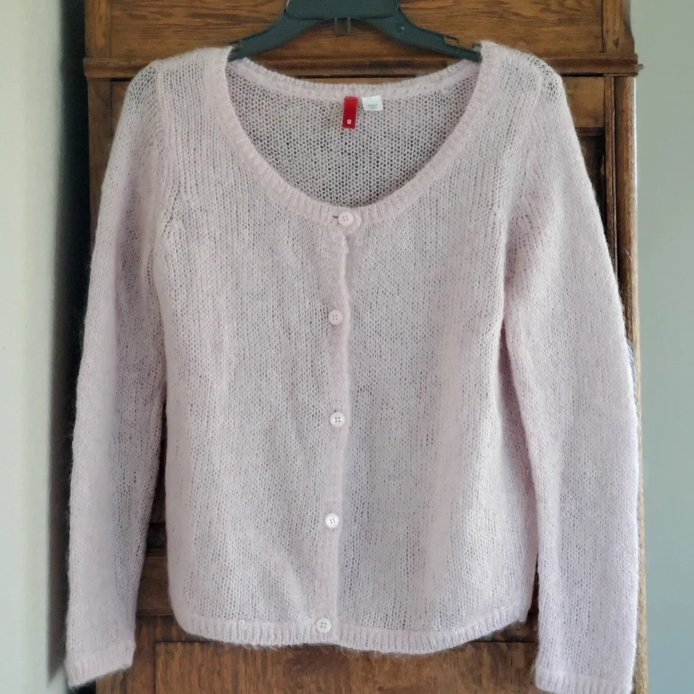 DIVIDED by H&M PINK MOHAIR CARDIGAN EUC SIZE 8 - Picture 16 of 16